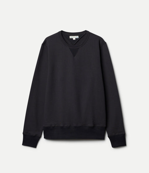 Merz b. Schwanen Charcoal 3M46 Mid-Century Fleece Sweatshirt, front.