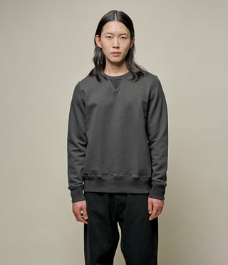 Merz b. Schwanen Charcoal 3M46 Mid-Century Fleece Sweatshirt, detail.
