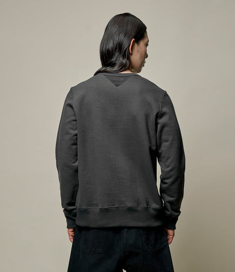 Merz b. Schwanen Charcoal 3M46 Mid-Century Fleece Sweatshirt, detail.