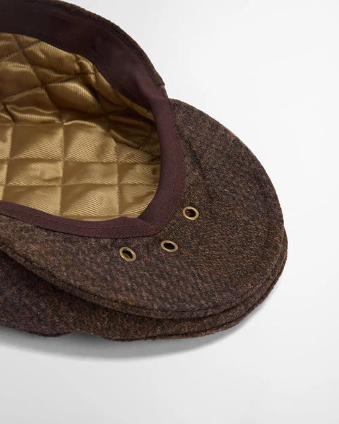 Barbour Brown Deveron Tweed Flat Cap - Wool, Tweed, Polyester, Satin, Made In England - View 5