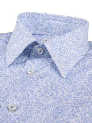 Stenstroms Light Blue Paisley Twill Dress Shirt 2