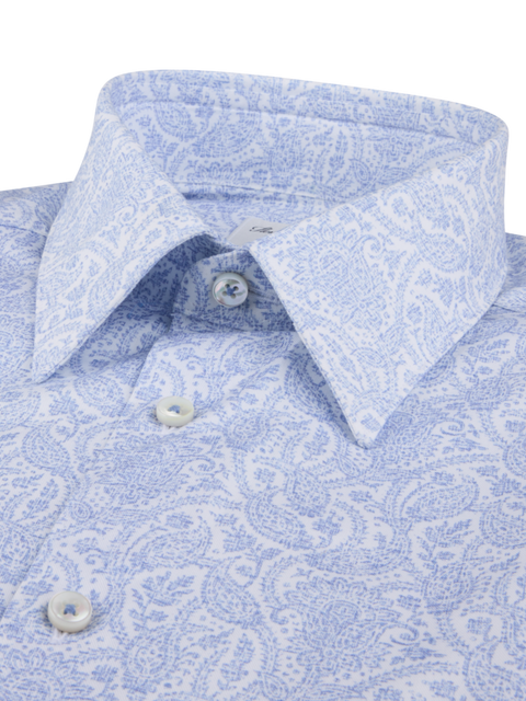 Stenstroms Light Blue Paisley Twill Dress Shirt 2