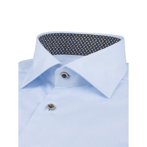 Stenstrom Light Blue Contrast Twill Shirt 2