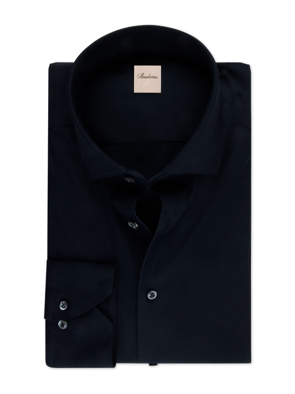 Casual Black Jersey Stretch Shirt