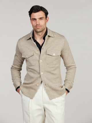 Stenstroms Black Jersey Stretch Shirt styled - dress shirt weight with jersey stretch