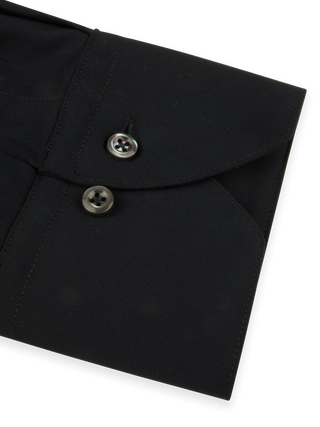 Stenstroms Black Jersey Stretch Shirt back view in jersey knit