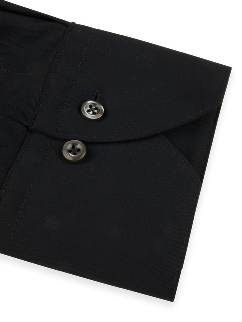 Stenstroms Black Jersey Stretch Shirt back view in jersey knit