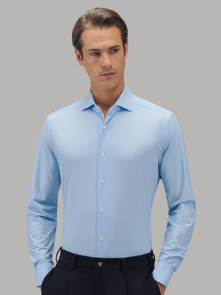 Blue Xacus 11460 Active shirt semi-rigid cutaway collar detail
