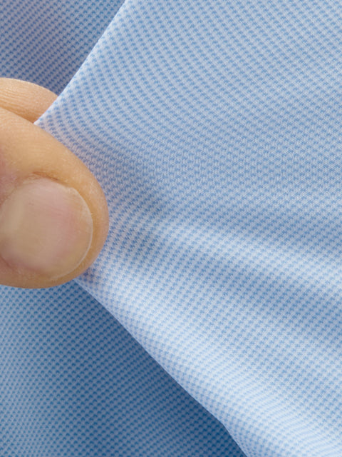 Blue Xacus 11460 Active shirt buttoned cuff and sleeve detail