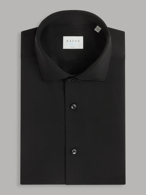 Black Xacus 11460 Small Cutaway Twill Dress Shirt - view 1
