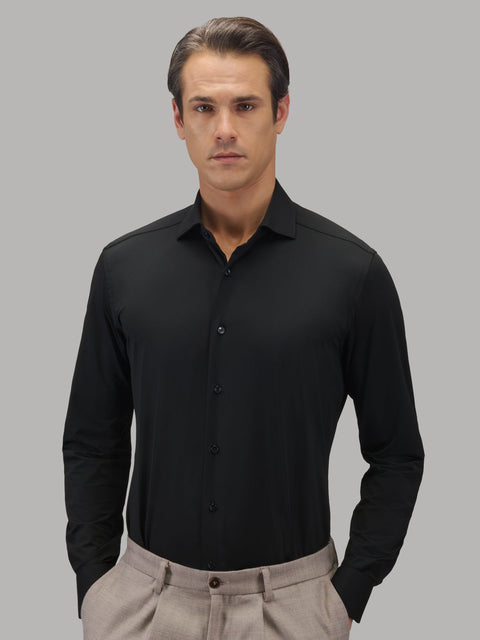 Black Xacus 11460 Small Cutaway Twill Dress Shirt - view 3