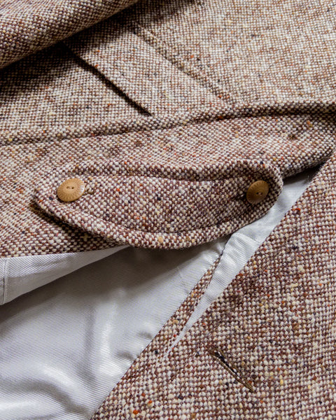 Wythe Brown & Cream Donegal Raglan Wool Overcoat 6