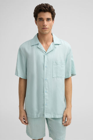 Strellson Mint Cisco Short Sleeve Button Up Shirt - Linen, Lyocell - Alternate View