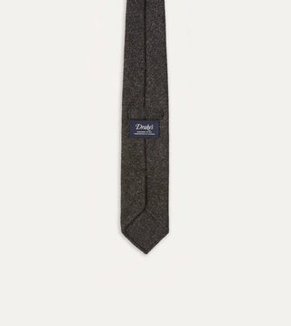 Drake's Charcoal Pure Cashmere Solid Hand Rolled Tie 3