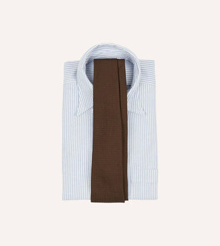 Drake's Brown Hand Rolled Large Knot Grenadine Tie 2