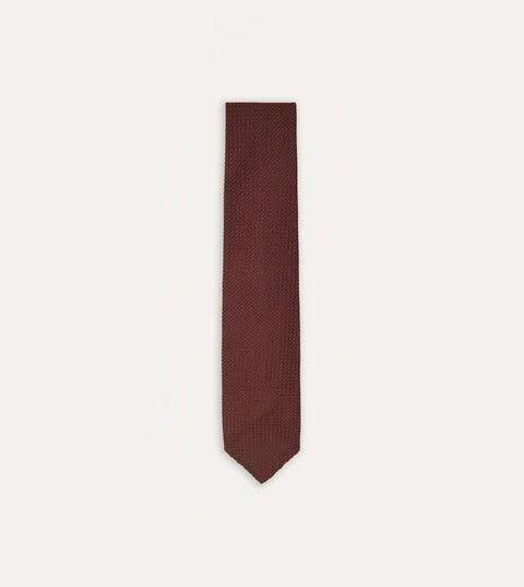 Drake's Wine Hand Rolled Large Knot Grenadine Tie 1