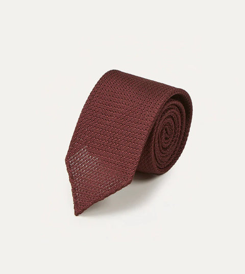 Drake's Wine Hand Rolled Large Knot Grenadine Tie 2