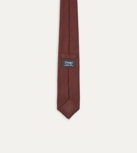 Drake's Wine Hand Rolled Large Knot Grenadine Tie 4