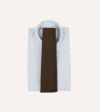 Drake's Brown Fine Woven Grenadine Silk Hand Rolled Tie 2
