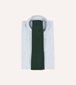 Drake's Green Fine Woven Grenadine Silk Hand Rolled Tie 2