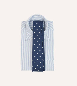 Drake's Navy Polka Dot Silk Self-Tipped Tie 2