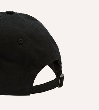 Drake's Washed Black Flower Emblem Cotton Baseball Cap 2