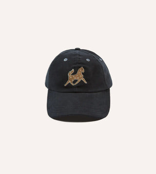 Drake's Navy Horse Emblem Moleskin Baseball Cap 1