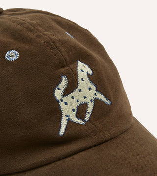 Drake's Brown Horse Emblem Moleskin Baseball Cap 3
