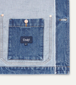 Drake's Bleach Wash Selvedge Denim Five-Pocket Chore Jacket 5
