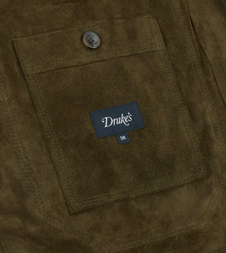 Drake's Olive Suede Welder Jacket 7