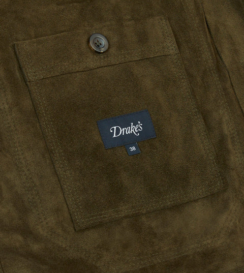 Drake's Olive Suede Welder Jacket 7