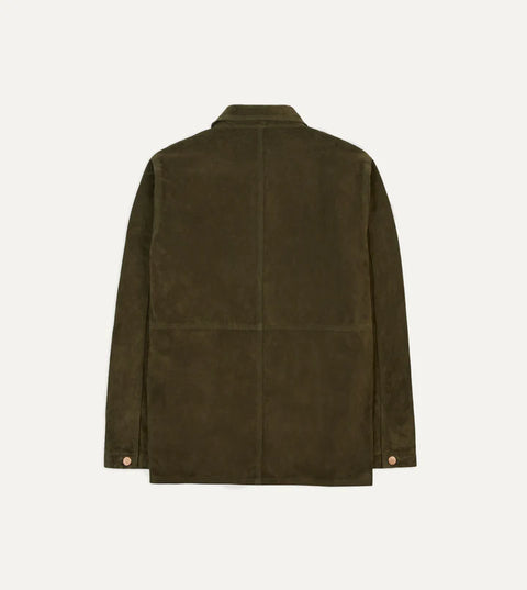 Drake's Olive Suede Welder Jacket 8