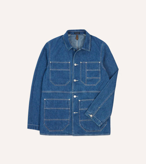 Drake's Stone Wash Selvedge Denim Welder Jacket 1
