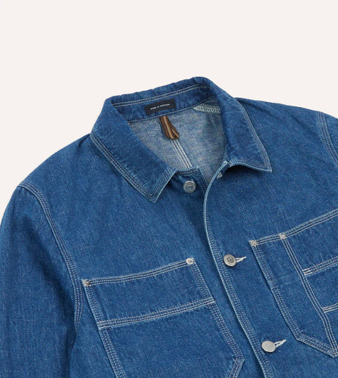 Drake's Stone Wash Selvedge Denim Welder Jacket 3