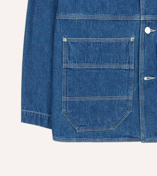 Drake's Stone Wash Selvedge Denim Welder Jacket 6