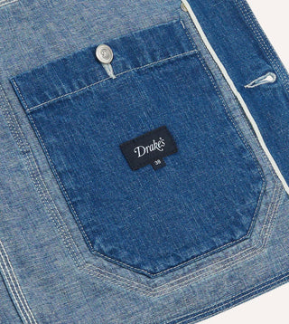 Drake's Stone Wash Selvedge Denim Welder Jacket 7