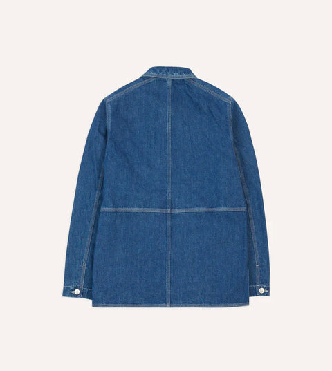 Drake's Stone Wash Selvedge Denim Welder Jacket 8