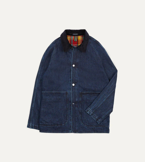 Drake's Indigo Wash Denim Field Jacket 1