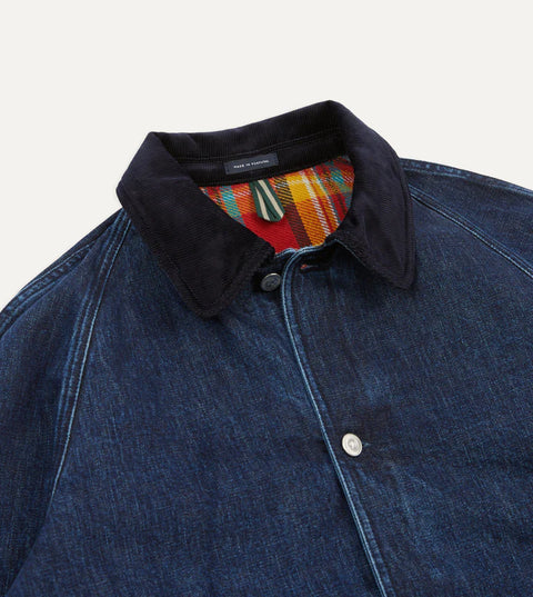 Drake's Indigo Wash Denim Field Jacket 3