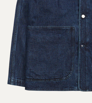 Drake's Indigo Wash Denim Field Jacket 6