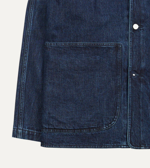 Drake's Indigo Wash Denim Field Jacket 6