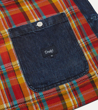 Drake's Indigo Wash Denim Field Jacket 7
