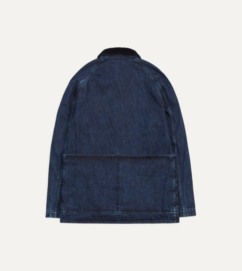 Drake's Indigo Wash Denim Field Jacket 8