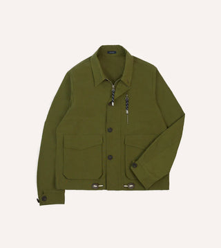 Drake's Olive Cotton Blouson Jacket 1