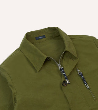 Drake's Olive Cotton Blouson Jacket 3