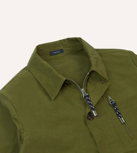 Drake's Olive Cotton Blouson Jacket 3
