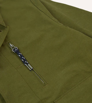 Drake's Olive Cotton Blouson Jacket 4