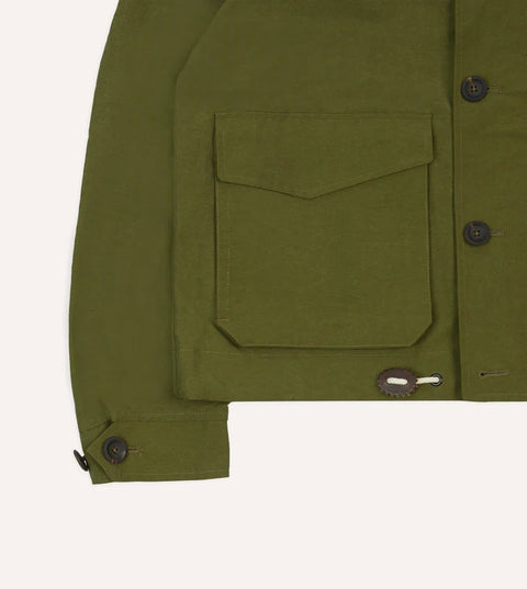 Drake's Olive Cotton Blouson Jacket 6