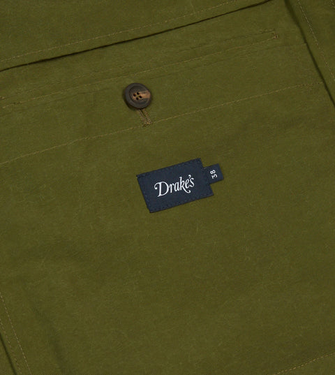 Drake's Olive Cotton Blouson Jacket 8