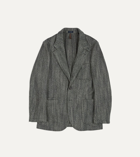 Drake's Black & White Tweed Western Games Blazer — front